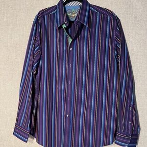 Robert Graham Purple Striped Dress Shirt. NWOT